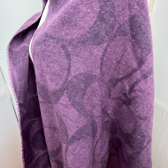 Coach Wool Silk Angora Cashmere Blend Logo Scarf - Picture 6 of 7